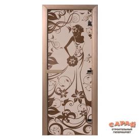 Дверь для сауны Версаче стекло Бронза коробка ольха DoorWood 8 х 700 x 1900 мм