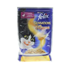 Корм для кошек влажный Felix Sensations Sauce Surprise Утка морковь 75 г