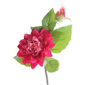 Цветок искусственный Георгин розовый из ткани (искусственный шелк, полиэтилен) 61х12х12 см