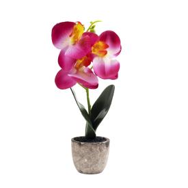 Растение искусственное Орхидея Яркая в керамическом кашпо 28х13,5х13,5 см
