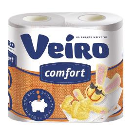 Туалетная бумага Veiro Comfort 2-слойная белая 4 рулона