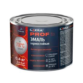 Эмаль термостойкая антикоррозионная Лакра Prof It до 700°С серебристая 0,4 кг
