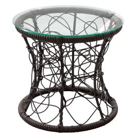 Стол Mamasan-Papasan d430 мм иск. ротанг плетение коричневое