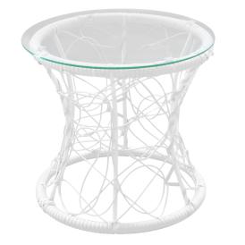 Стол Mamasan-Papasan d430 мм иск. ротанг плетение белое