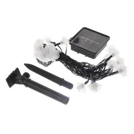 Гирлянда уличная Нежный цветок 20LED розовый/фиолет 3 м черная 2 режима IP55 солнечная батарея (