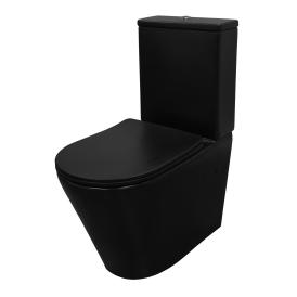 Унитаз-компакт Azario Black Queen безободковый универс выпуск сиденье дюропласт микролифт soft close