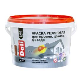 Краска резиновая для кровли, цоколя, фасада Dali зеленый мох 3 кг