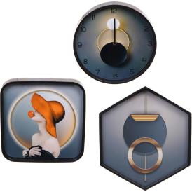 Часы настенные Home Style Обольщение d30 см черные, пано 2 шт