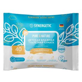 Туалетная бумага влажная детская Synergetic Pure&Nature Пантенол и овсяное молочко 40 шт
