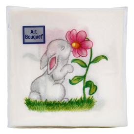 Салфетки бумажные Милый зайчик 20х20 см 2 сл 30 шт Art Bouquet