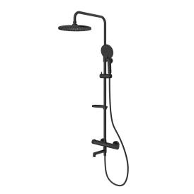 Душевая система Milardo Ideal Spa ILSBLTHM06 черный матовый с тропическим душем и термостатом