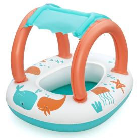 Лодка надувная детская 84х67 см Bestway Comfort Plush Shaded Baby Boat 34203